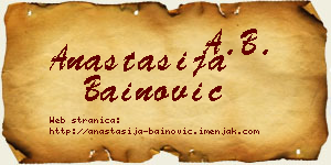Anastasija Bainović vizit kartica